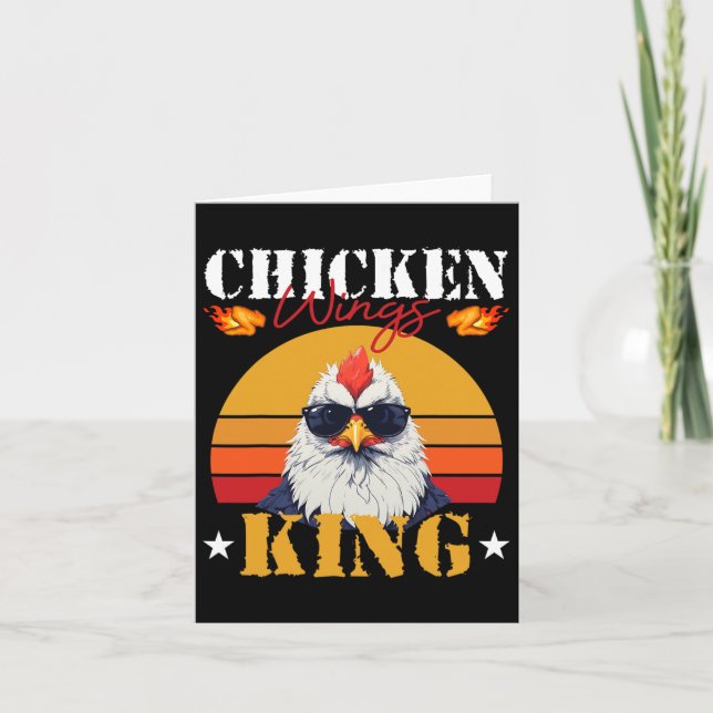 Chicken Wing King Retro Sunset Byrbeque Buffalo Bb Card (Front)