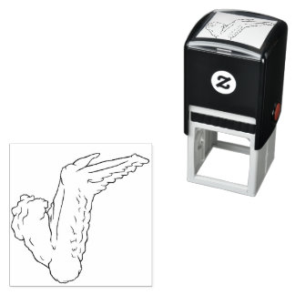 Chicken Wing Self Inking Rubber Stamp