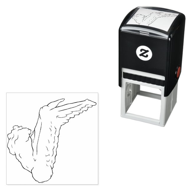 Chicken Wing Self Inking Rubber Stamp (In Situ)