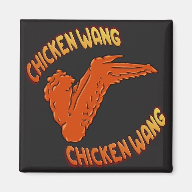 Chicken Wing Square Magnet (Front)