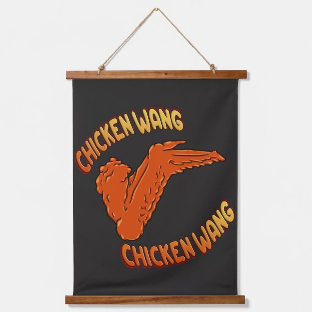 Chicken Wing Wood Topped Wall Tapestry (Front)
