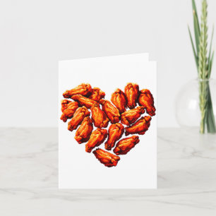 Chicken Wings Are My Valentine Heart Funny Valenti Card
