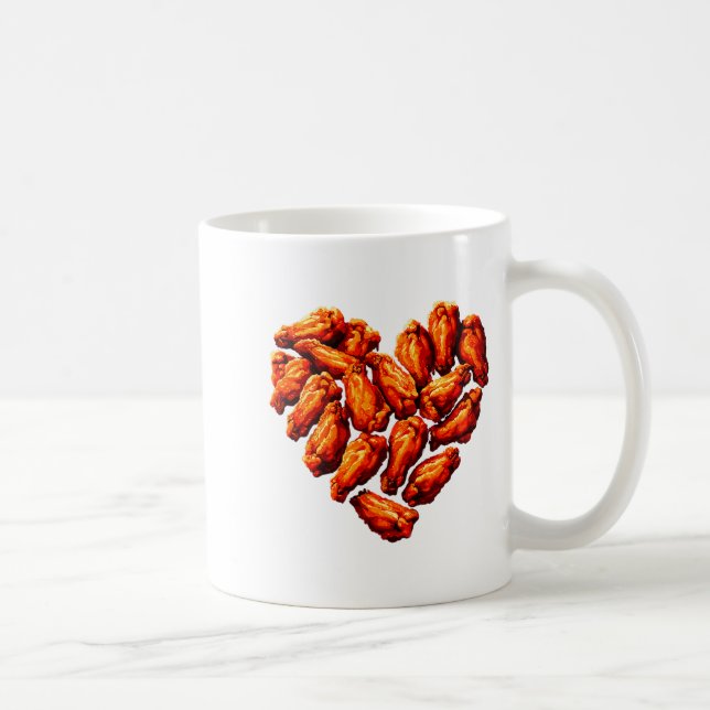Chicken Wings Are My Valentine Heart Funny Valenti Coffee Mug (Right)