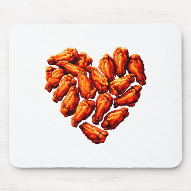 Chicken Wings Are My Valentine Heart Funny Valenti Mouse Pad (Front)