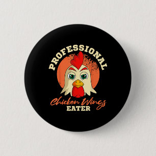 Chicken Wings Eater Retro Vintage Barbeque Buffalo 6 Cm Round Badge