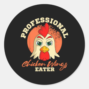 Chicken Wings Eater Retro Vintage Byrbeque Buffalo Classic Round Sticker