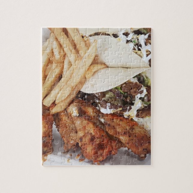 Chicken Wings Fries Taco Foodie Meal Jigsaw Puzzle (Vertical)