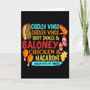 Chicken Wings Hot Dogs And Loney Chicken And Macar Card