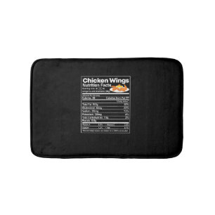 Chicken Wings Nutrition Fact Funny Thanksgiving Ch Bath Mat