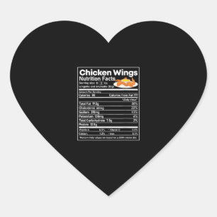 Chicken Wings Nutrition Fact Funny Thanksgiving Ch Heart Sticker