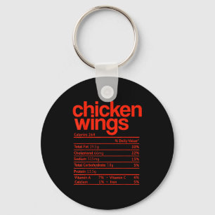 Chicken Wings Nutrition Fact Funny Thanksgiving Ch Key Ring