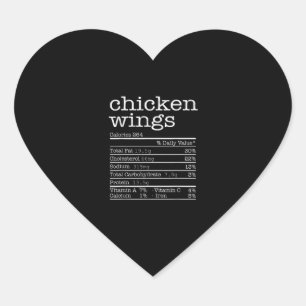 Chicken Wings Nutrition Facts Thanksgiving Christm Heart Sticker