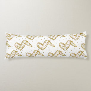 Chicken Wings on Polka Dot Background Body Cushion