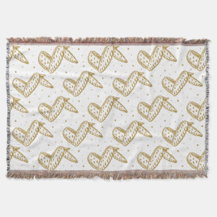 Chicken Wings on Polka Dot Background Throw Blanket