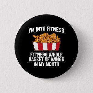 Chicken Wings Quote Hot Wing Fast Food Funny Chick 6 Cm Round Badge