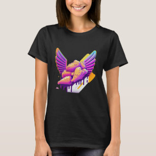 Chicken Wings Synthwave 80s Retrowave Aesthetic T-Shirt