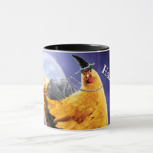 Chicken Witch on Broomstick Mug (Center)