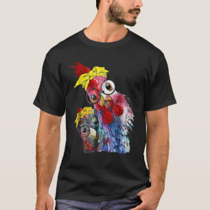 Chicken With Bandanna Headband And Glasses Cute T- T-Shirt