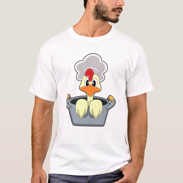 Chicken with Cooking pot T-Shirt (Front)