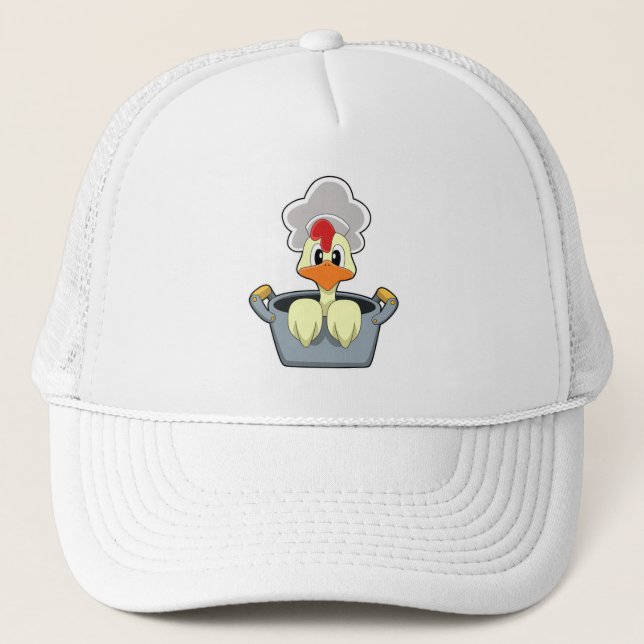 Chicken with Cooking pot Trucker Hat (Front)