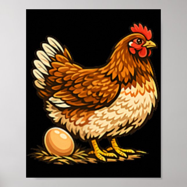 Chicken With Egg Design Chicken Holder Hen Farm Gi Poster (Front)