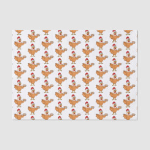 Chicken with eggs on plate cartoon tissue paper