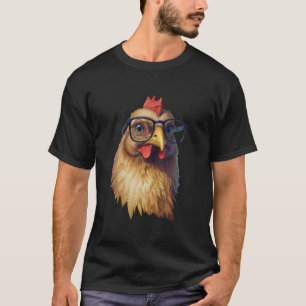 Chicken With Glasses Cute Poultry Lover Attitude T-Shirt