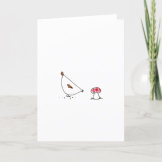 Chicken with Mushroom Sketch Folded Thank You Card