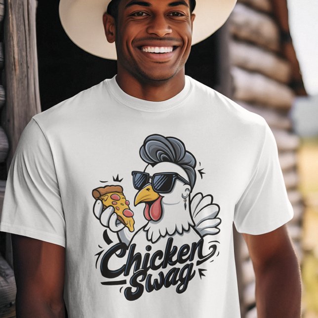  Chicken with Sunglasses Eating Pizza T-Shirt (Creator Uploaded)