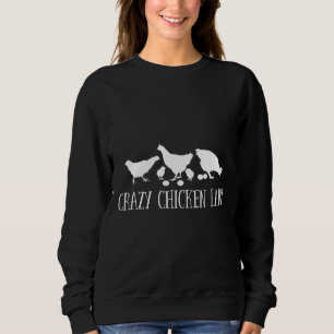 Chicken Womens Crazy Chicken Lady Sweatshirt