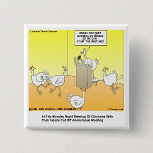 Chickenhead Anonymous Cartoon Gifts & Tees 15 Cm Square Badge