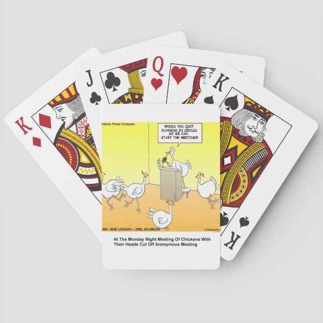 Chickenhead Anonymous Cartoon Gifts & Tees Playing Cards (Back)
