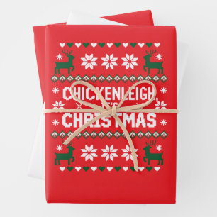 Chickenleigh Its Christmas Funny Xmas Chicken Wrapping Paper Sheet