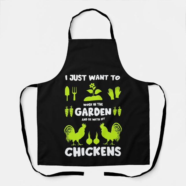 Chickens And Gardening Apron (Front)