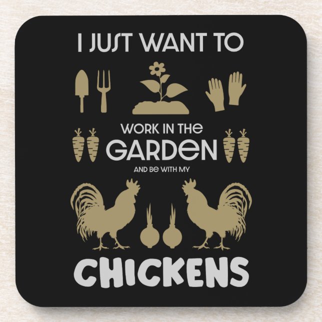 Chickens And Gardening Coaster (Front)