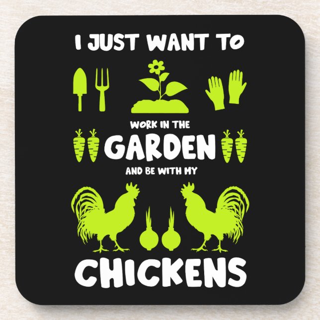 Chickens And Gardening Coaster (Front)