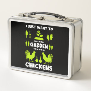Chickens And Gardening Metal Lunch Box
