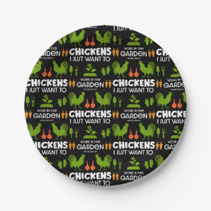Chickens And Gardening Paper Plate