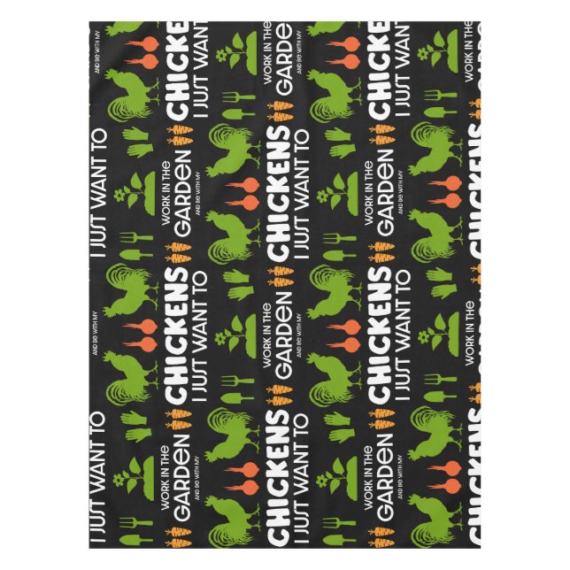 Chickens And Gardening Tablecloth (Front)