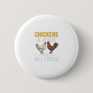 Chickens And Jesus Vintage Farm Faith Shirt_1 6 Cm Round Badge