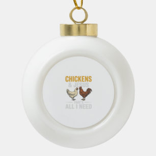 Chickens And Jesus Vintage Farm Faith Shirt_1 Ceramic Ball Christmas Ornament