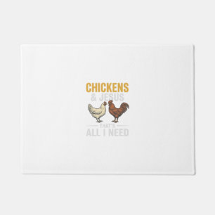 Chickens And Jesus Vintage Farm Faith Shirt_1 Doormat