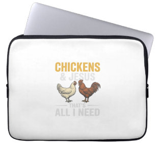 Chickens And Jesus Vintage Farm Faith Shirt_1 Laptop Sleeve