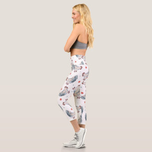 Chickens And Polka Dots Capri Leggings