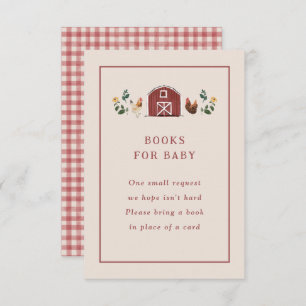 Chickens Barn Charming Farm Baby Shower Books Enclosure Card