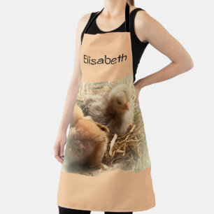chickens chicks with feather throw pillow apron