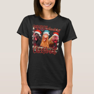Chickens Christmas Merry Cluckin' Christmas Farmer T-Shirt