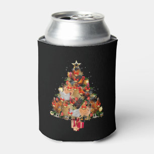 Chickens Christmas Tree Merry Clucking Matching Fa Can Cooler