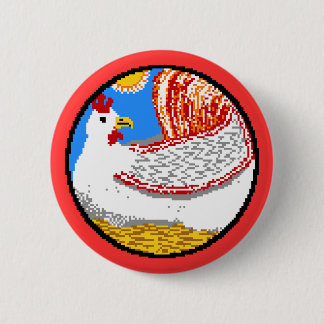 Chickens! Cluck Cluck Cluck! 6 Cm Round Badge