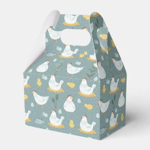 Chickens Dreaming in the Coop in Teal  Favour Box